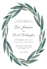 Modern Leaves - Invitación De Boda